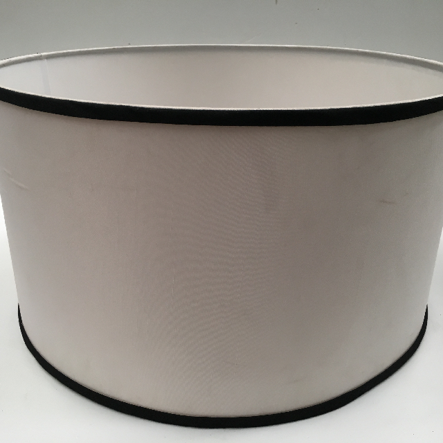 LAMPSHADE, Contemp (Large) - Drum, White w Black Trim